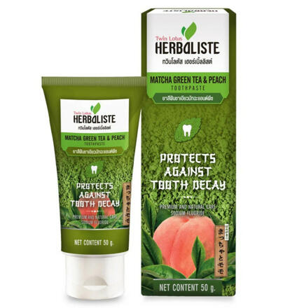 Зубная паста с зеленым чаем и персиком защита десен и эмали Twin Lotus 50, 100 или 150 гр