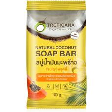 Натуральное кокосовое мыло Фруктовое с папаей и ананасом Tropicana 100 гр