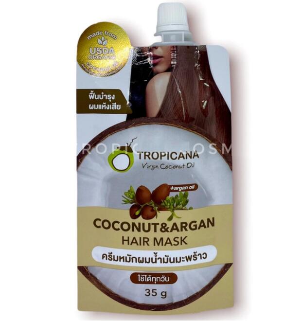 Маска для волос на кокосовом и аргановом маслах Tropicana 35 гр