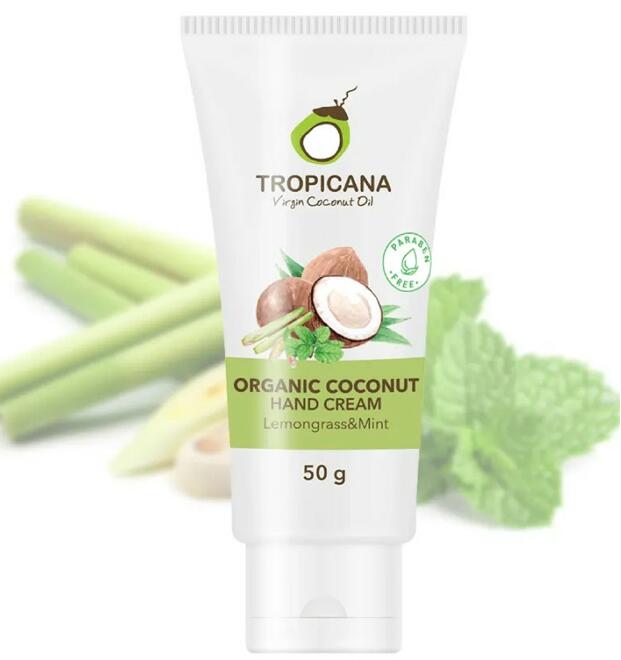 Кокосовый крем для рук с кокосовым и мятным маслом, аромат Лемонграсс и Мята Tropicana 50 гр