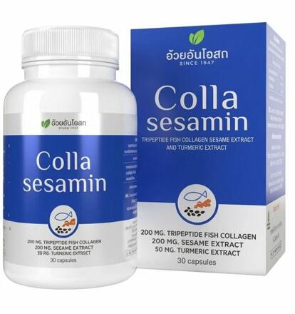 Комплекс с трипептидом для комплексной поддержки суставов и тонуса кожи COLLA SESAMIN Herbal One 30 капсул