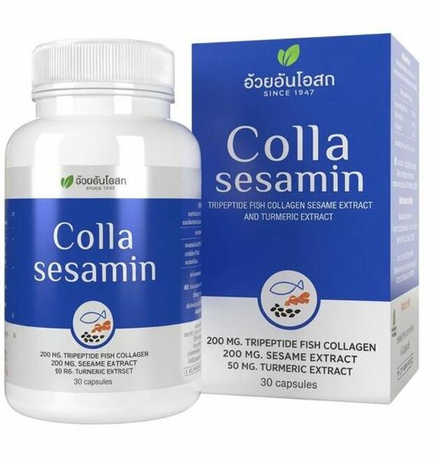 Комплекс с трипептидом для комплексной поддержки суставов и тонуса кожи COLLA SESAMIN Herbal One 30 капсул