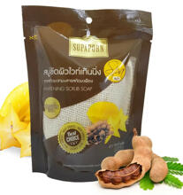 Мыло скраб в мочалке с мангостином или карамболой и тамариндом Supaporn 70 гр 2 вида