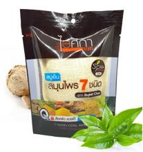 Спа мыло с куркумой, танакой или с 7 травами в мешочке из люфы Supaporn 70 гр 3 вида