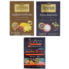 Мыло с мангостином, тамариндом и карамболой или 7 травами Supaporn 100 гр 3 вида