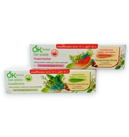 Концентрированная зубная паста со вкусом арбуза Ok Herbal 30 или 70 гр