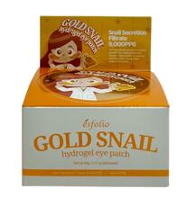Золотые патчи с улиткой для питания кожи под глазами Esfolio 60 шт