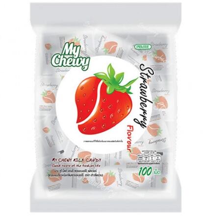 Жевательные молочные конфеты - ириски с клубникой My Chewy 67 или 360 гр