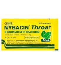 Тайские пастилки с мятой от кашля и боли в горле Mybacin