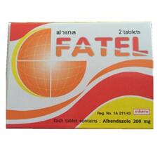Тайский Альбендазол 200 мг от паразитов Fatel 6 таблеток