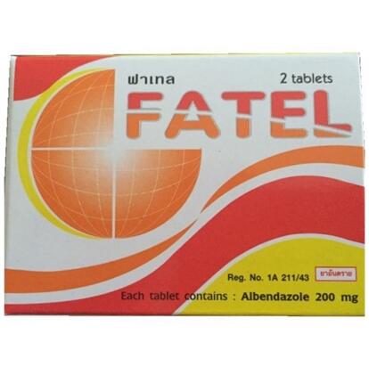 Тайский Альбендазол 200 мг от паразитов Fatel 6 таблеток