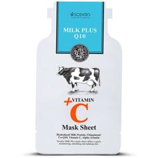 Тканевая маска с молочным протеином, Q10 и витамином С Scentio 1 или 10 шт