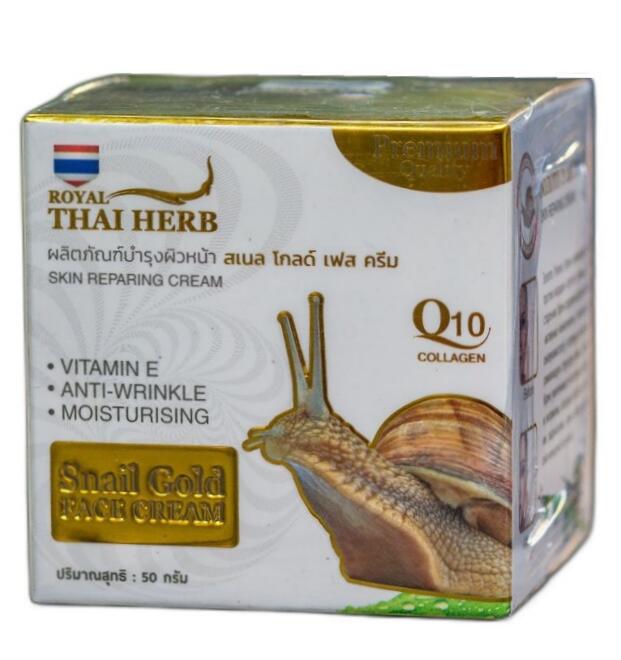 Антивозрастной улиточный крем с золотом и Q10 Thai Herb 50 мл