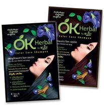 Оттеночный шампунь для волос красно-коричневый цвет OK Herbal 30 мл