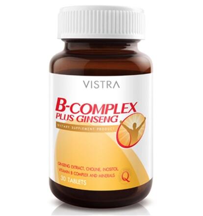 Комплекс витаминов B с женьшенем Vistra 30 таблеток