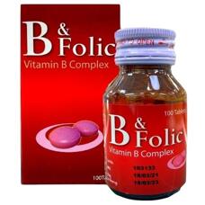 Фолиевая кислота с витаминами B1, B2, В12 и В6 Patar 100 таблеток