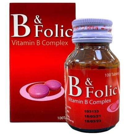 Фолиевая кислота с витаминами B1, B2, В12 и В6 Patar 100 таблеток