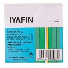 Таблетки против простуды, насморка и кашля Iyafin 4 таблетки