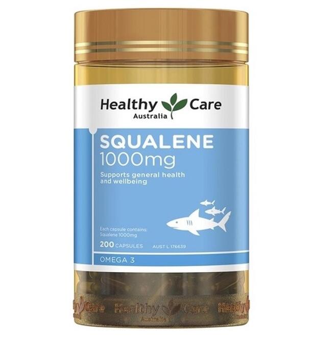 Сквален из печени Акулы 1000 мг Healthy Care Squalene 200 капсул
