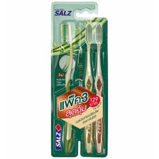 Зубная щетка мягкая с щетиной из бамбуковых волокон Salz 3 шт