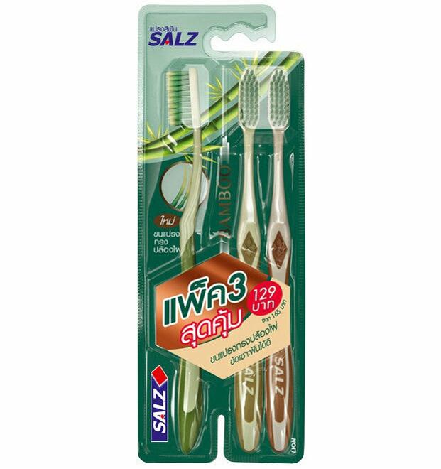 Зубная щетка мягкая с щетиной из бамбуковых волокон Salz 3 шт