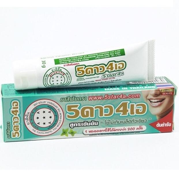 Оригинальная натуральная отбеливающая зубная паста 5 STAR 4A в тубе 15 или 30 гр